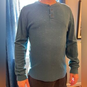 St. John's Bay Men's Teal Long Sleeve Henley